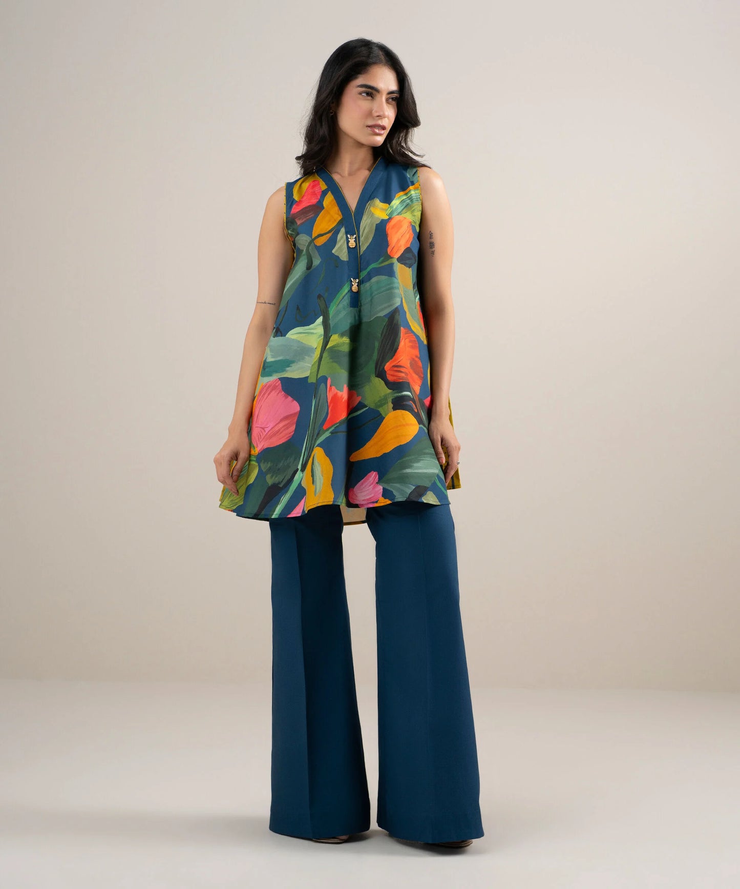 MihailA Noor | Crimson Bloom – 2-Piece Digitally Printed Co-ord Set