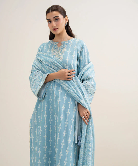 MihailA Noor | Pastel Serenity–3-Piece Digitally Printed Floral Lawn
