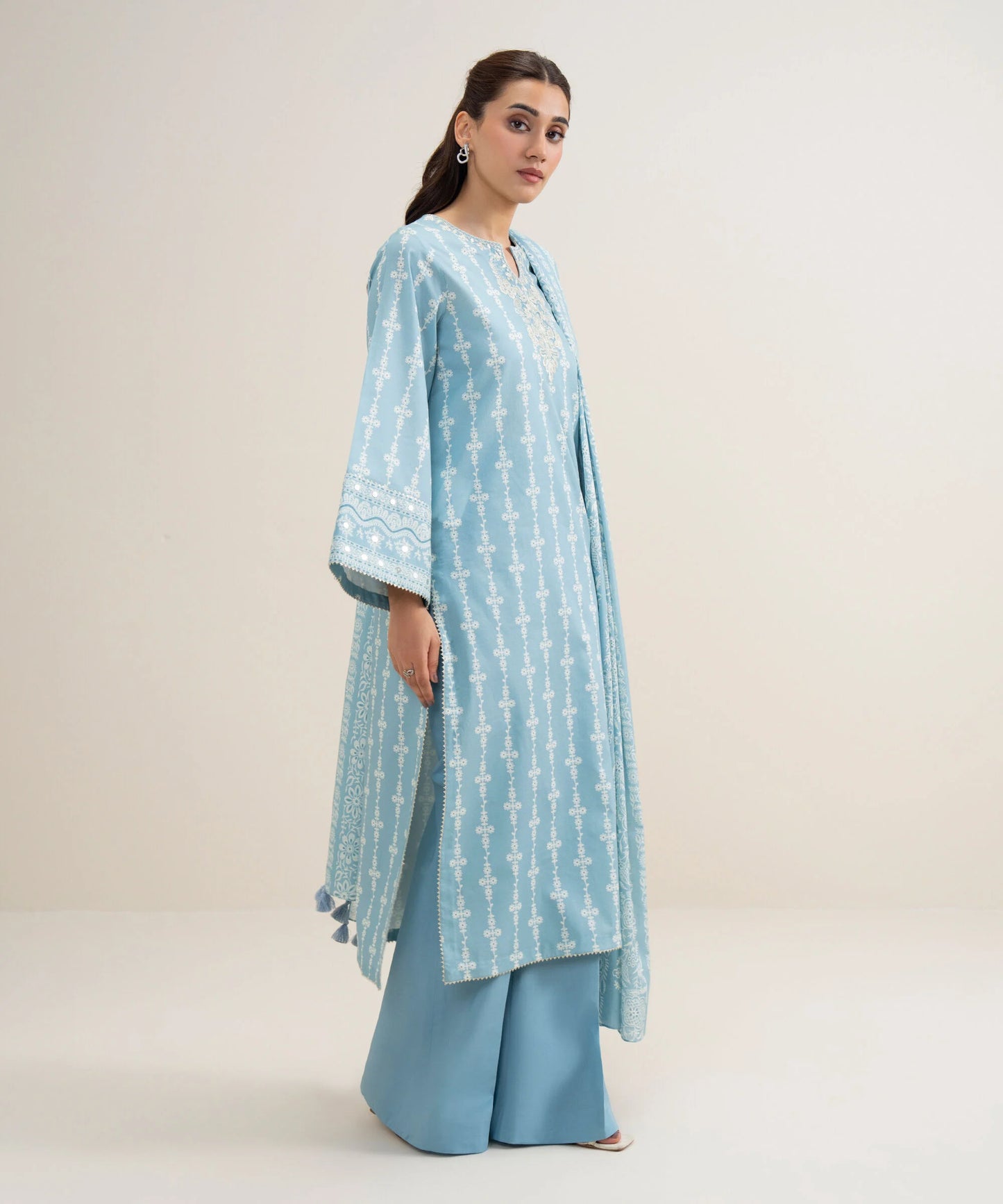 MihailA Noor | Pastel Serenity–3-Piece Digitally Printed Floral Lawn