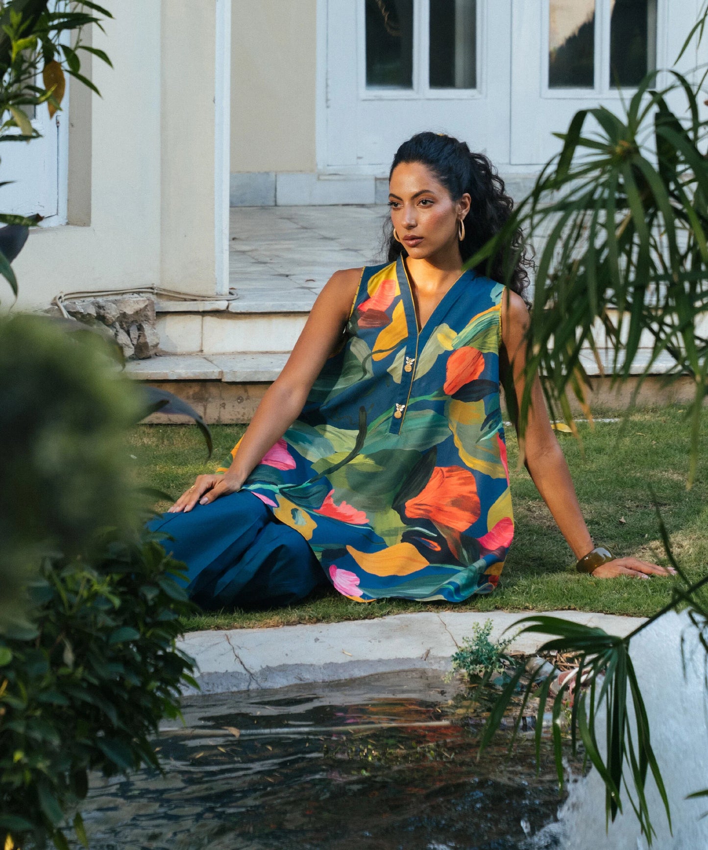 MihailA Noor | Crimson Bloom – 2-Piece Digitally Printed Co-ord Set