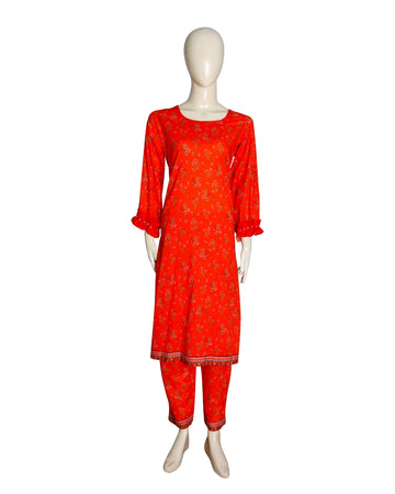 MihailA Noor | Crimson Bloom – 2-Piece Digitally Printed Co-ord Set