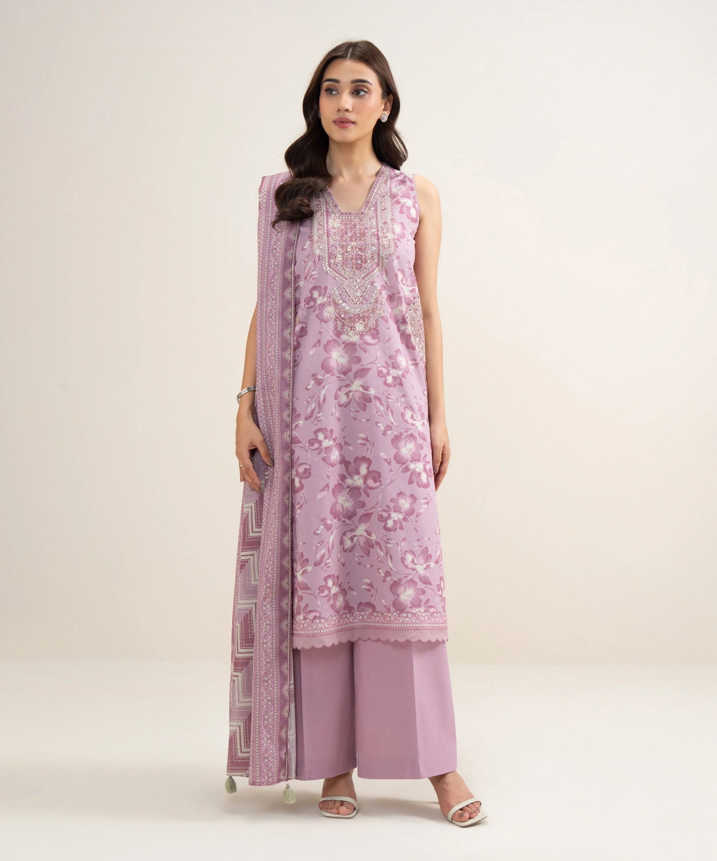 MihailA Noor | Azure Wave – 3-Piece Digitally Printed Floral Lawn Suit