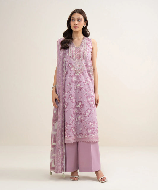 MihailA Noor | Azure Wave – 3-Piece Digitally Printed Floral Lawn Suit