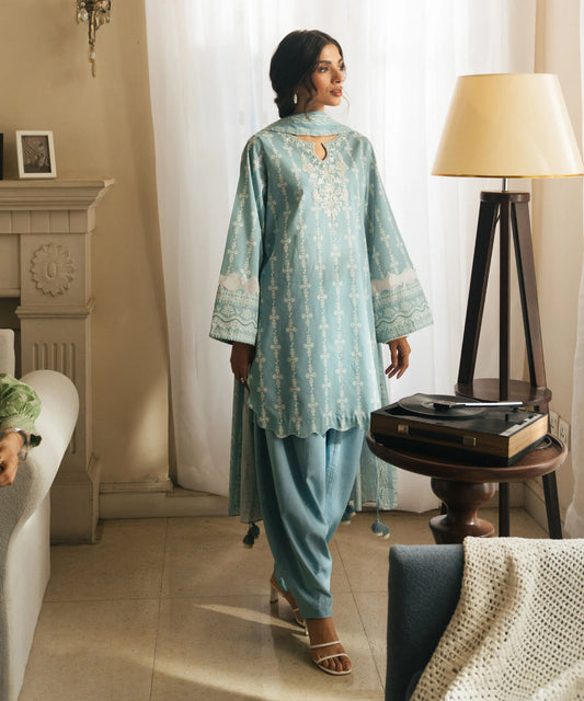 MihailA Noor | Pastel Serenity–3-Piece Digitally Printed Floral Lawn