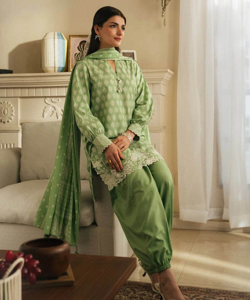 MihailA Noor | Azure Bloom – 3-Piece Digitally Printed Lawn Suit