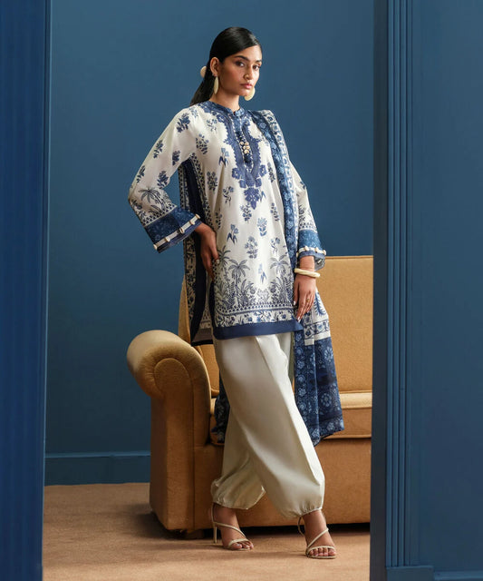 MihailA Noor | Oceanic Bloom – 3-Piece Digitally Printed Lawn Suit