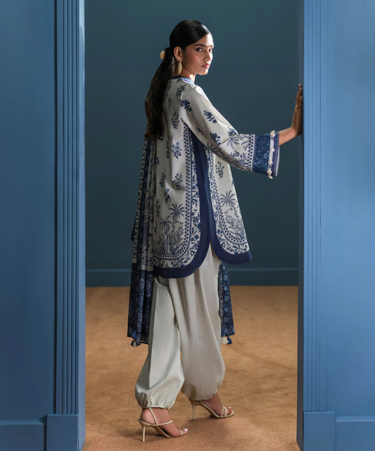 MihailA Noor | Oceanic Bloom – 3-Piece Digitally Printed Lawn Suit