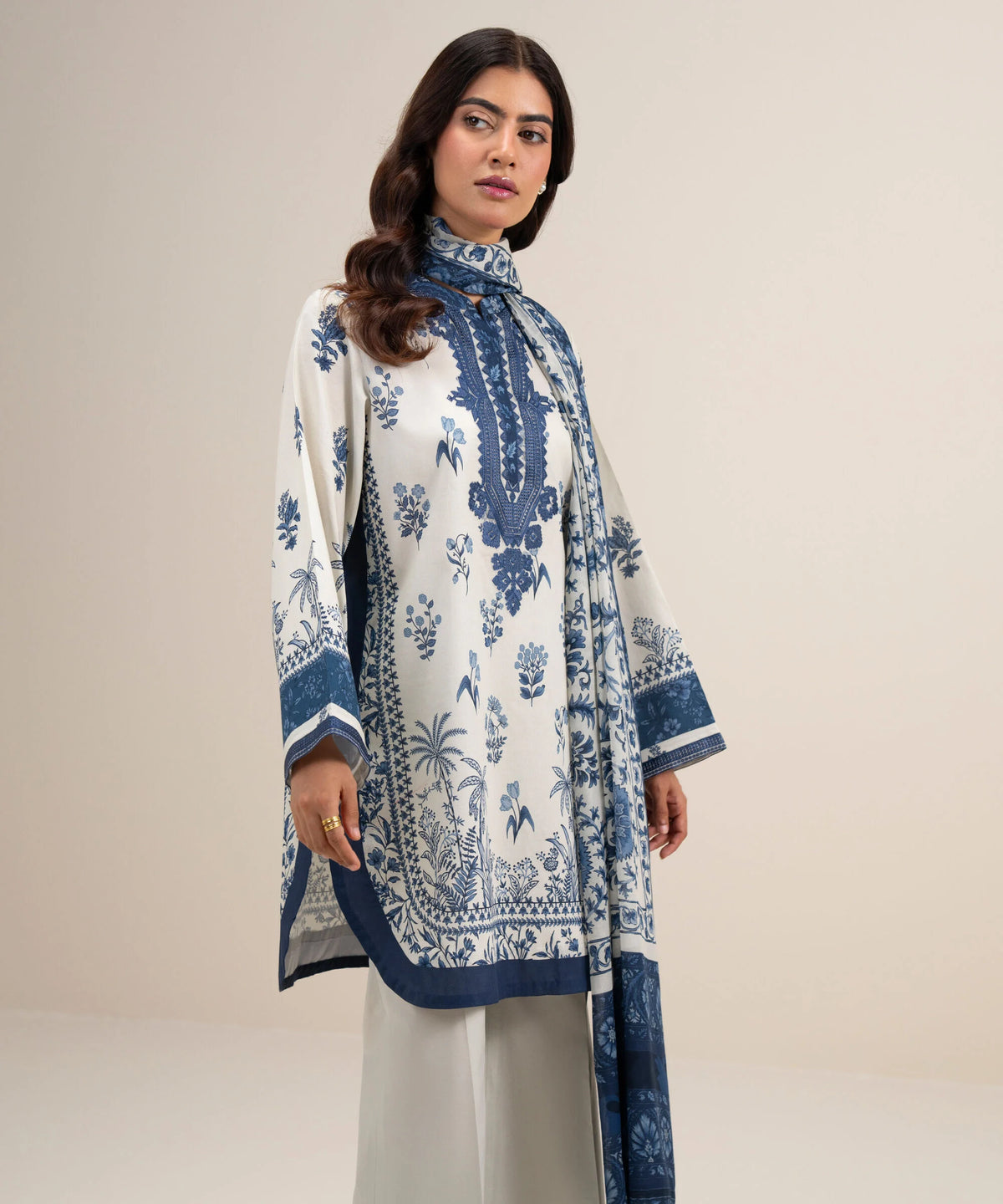 MihailA Noor | Oceanic Bloom – 3-Piece Digitally Printed Lawn Suit