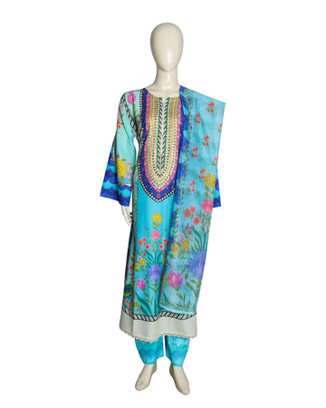 MihailA Noor | Oceanic Bloom – 3-Piece Digitally Printed Lawn Suit