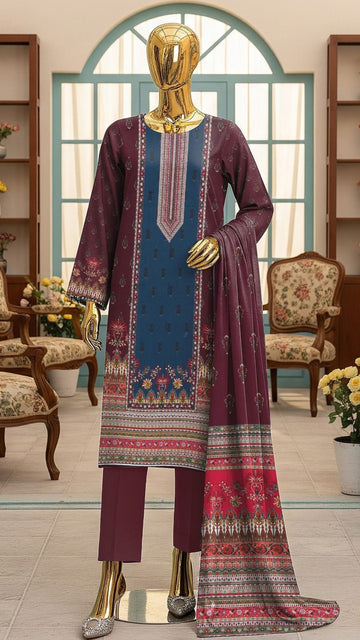 PRINTED EMBROIDERED LAWN